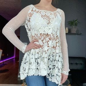 Free People Lace Long Sleeve Shirt - Unique!